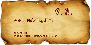 Voki Mátyás névjegykártya